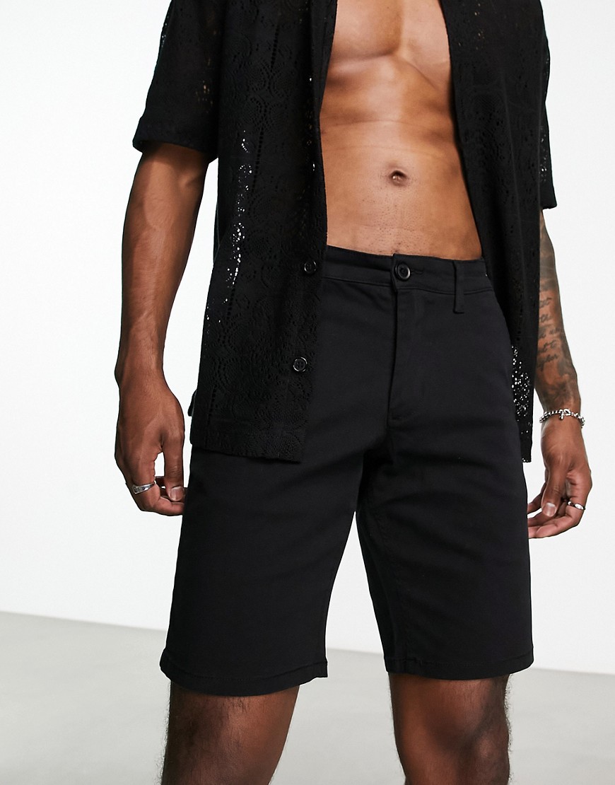 ONLY & SONS slim fit chino short in black