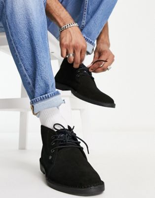 suede desert boots in black