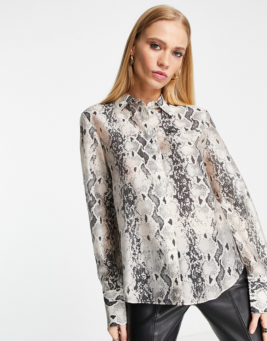 & Other Stories blouse in snake print-Neutral