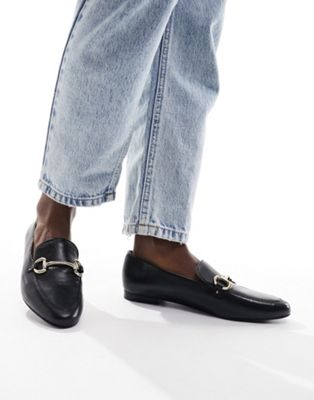&  loafers with buckle detail in black