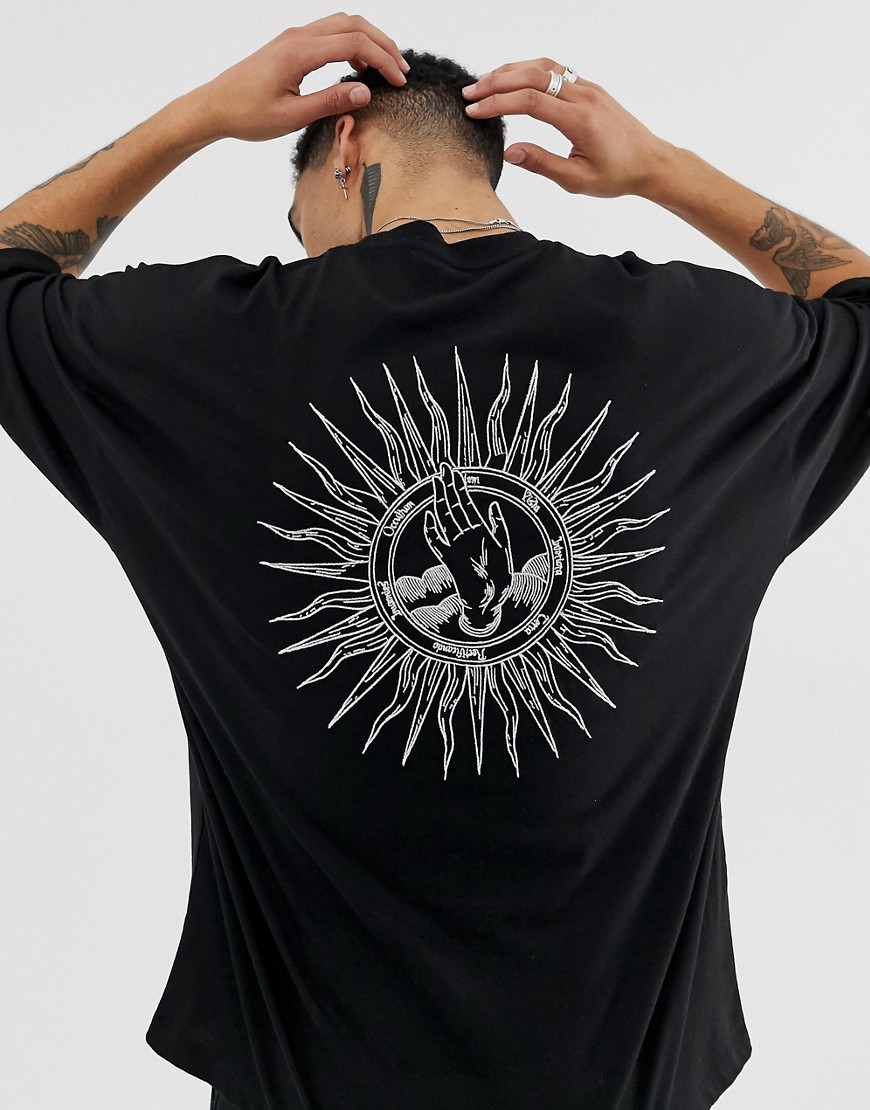 фото Oversize-футболка с вышивкой на спине asos design-черный