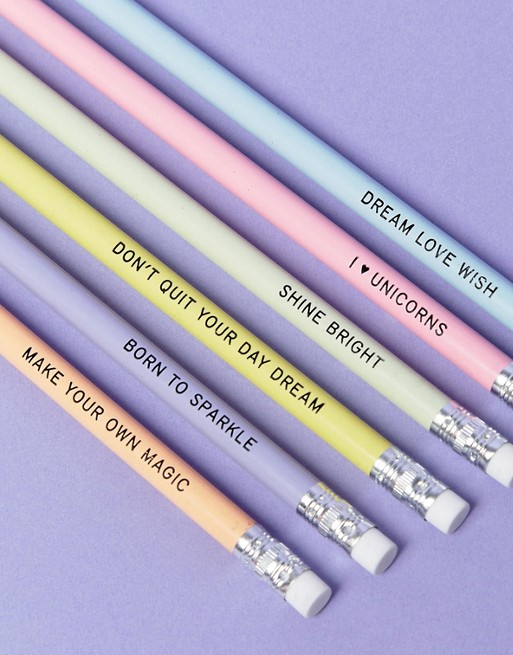 Image result for Paperchase Flyaway Unicorn Slogan Pencils