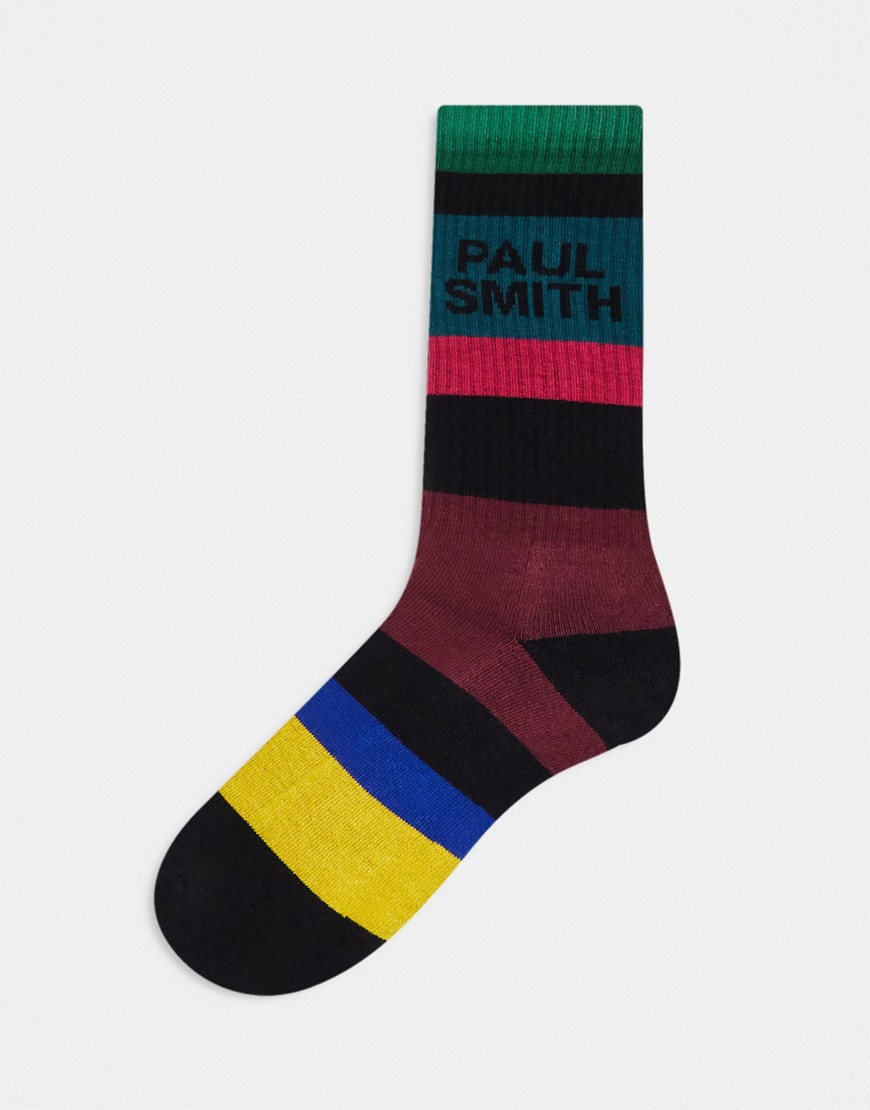 Paul Smith sport socks in multi colour stripe with logo