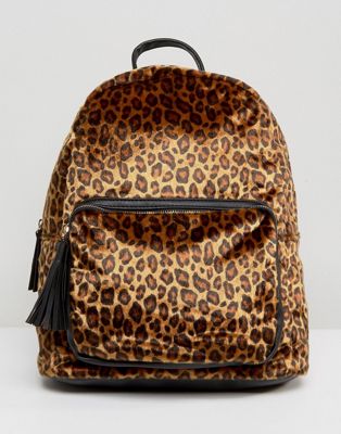Pieces Leopard Print Backpack