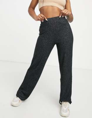 Pieces Matilde highwaisted wide leg knitted pant in black - part of a set - Click1Get2 Promotions&set=par&sale=mega Discount