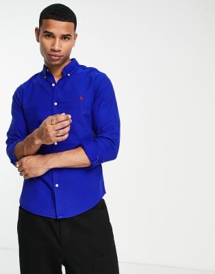 Polo Ralph Lauren Chemise Oxford Ajust E Fermeture Boutonn E Logo