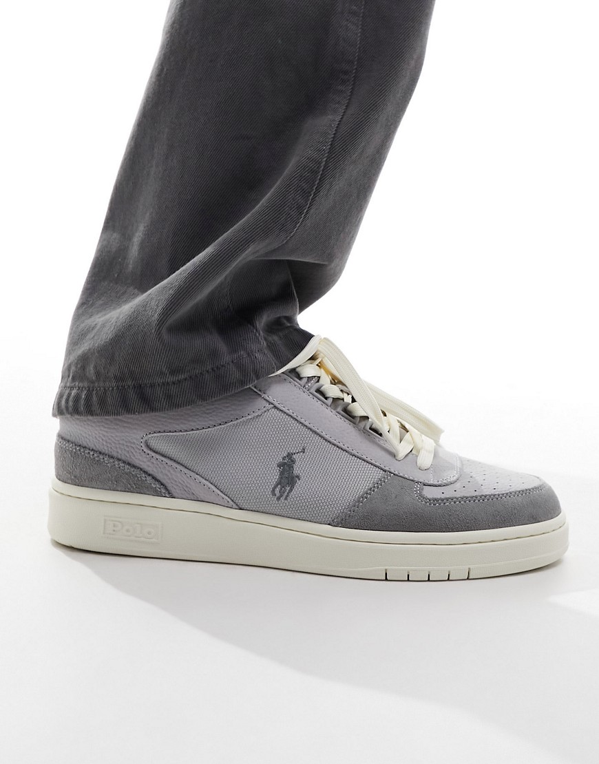Polo Ralph Lauren Court trainer in grey with pony logo