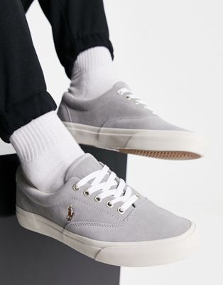 keaton in grey suede with pony logo
