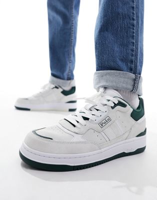 Masters Sport leather trainer in green navy cream mix