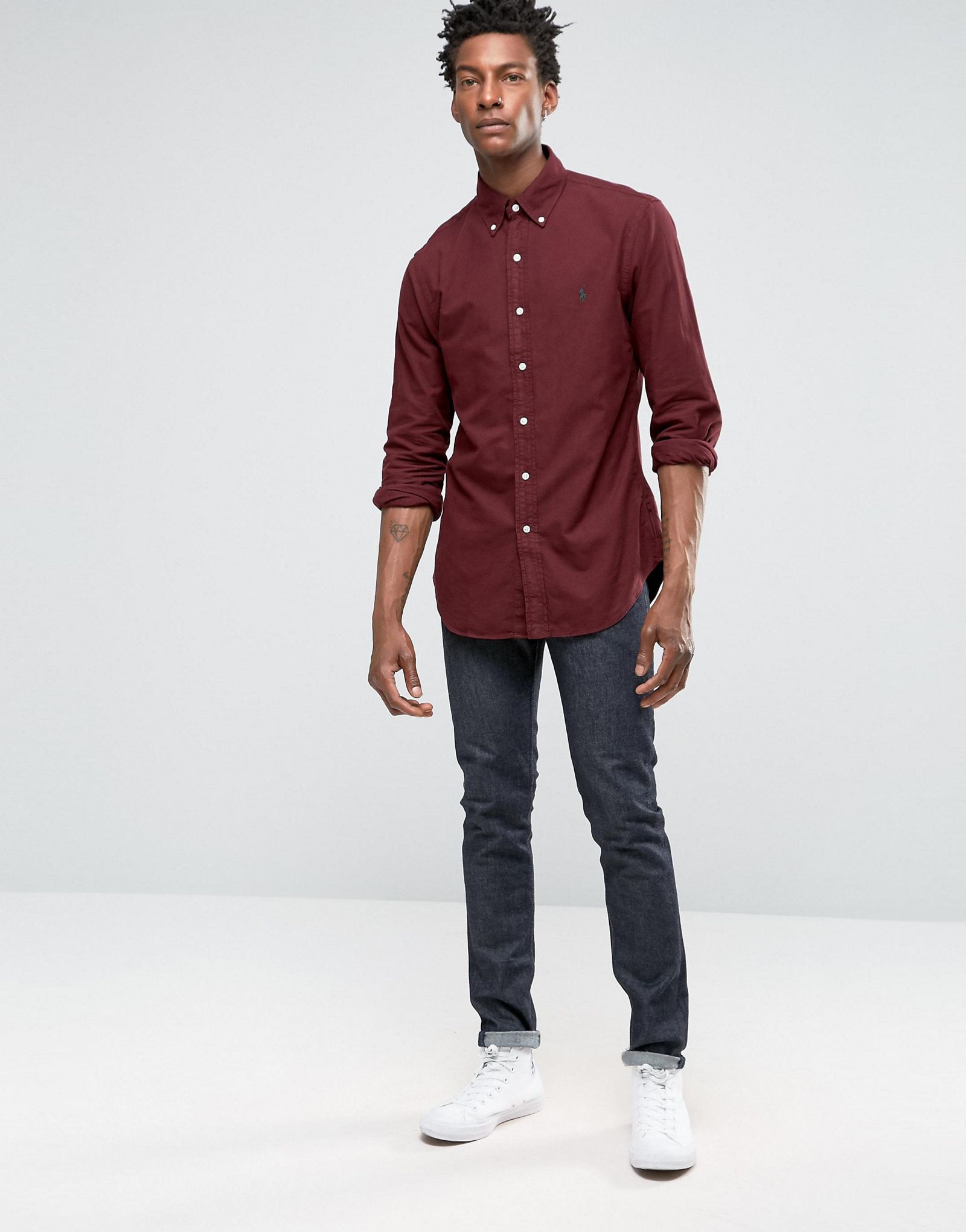Polo Ralph Lauren Slim Fit Shirt With Logo in Red