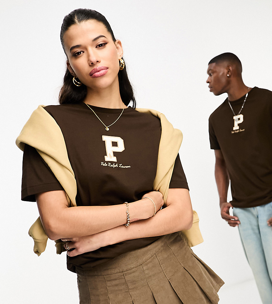 Polo Ralph Lauren x ASOS exclusive collab t-shirt with central logo in brown
