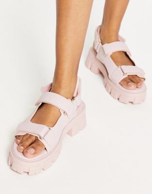 Brighton chunky sporty sandals in baby pink