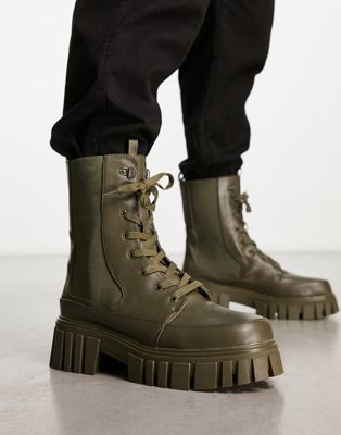 desda lace up boots in khaki