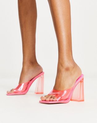 Public Desire Exclusive Aylo heeled shoes in hot pink