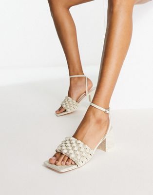 Got This block heeled sandals with woven detail in natural