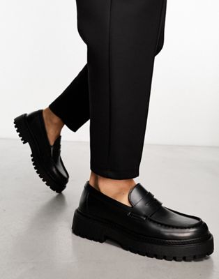 Pull&Bear chunky loafer in black