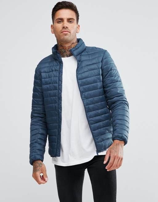 Pull&Bear Pull&Bear Quilted Jacket In Navy