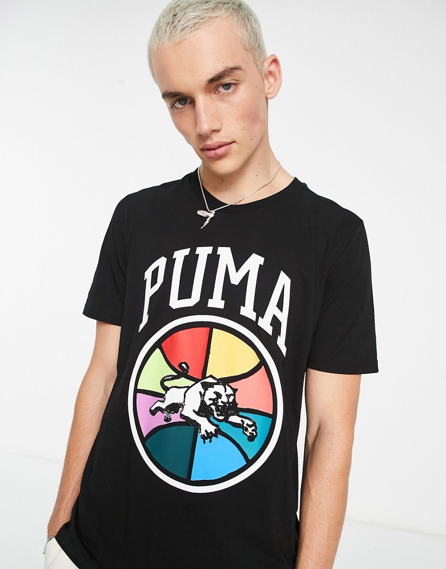 Puma Basketball Box Out t-shirt with print in black