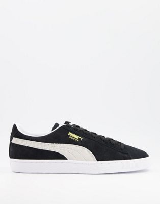 classic suede trainers in black