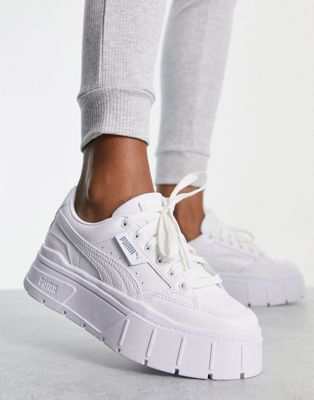 Mayze Stack trainers in white