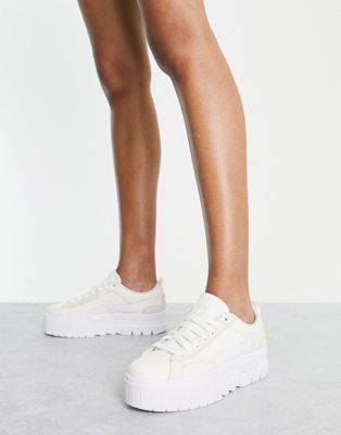 Mayze trainers in off white broderie
