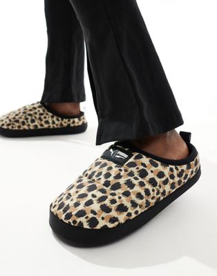 Scuff Slippers in leopard