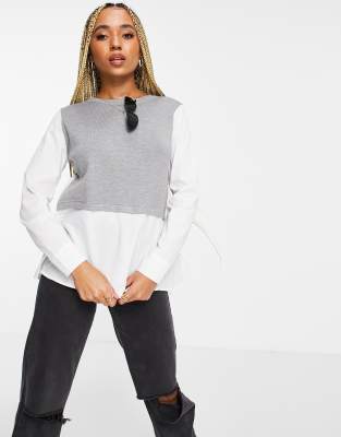 QED London 2 in 1 knitted vest with shirt underlay in gray - Click1Get2 Price Drop&set=par&sort_by=highest Price