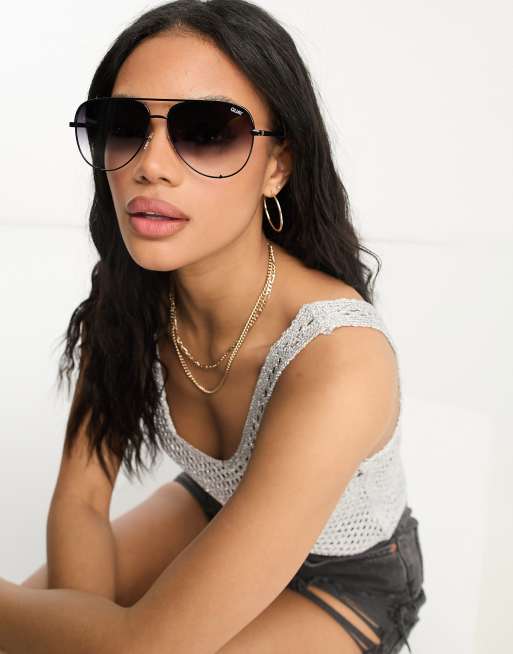 Quay Australia Quay Australia X Desi High Key Sunglasses In Black Fade