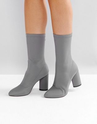 RAID Dale Dark Gray Heeled Sock Boots