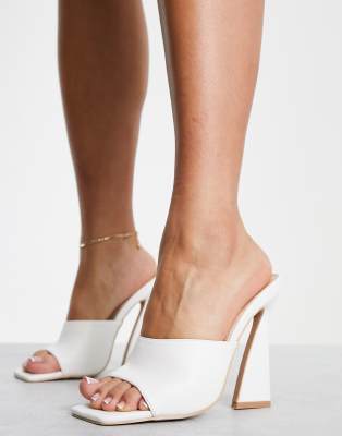 Jemma platform heel sandals in white