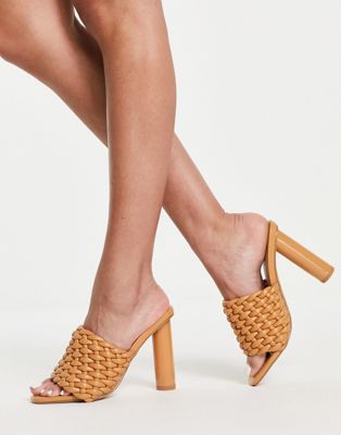Knottie mule heeled sandals in beige