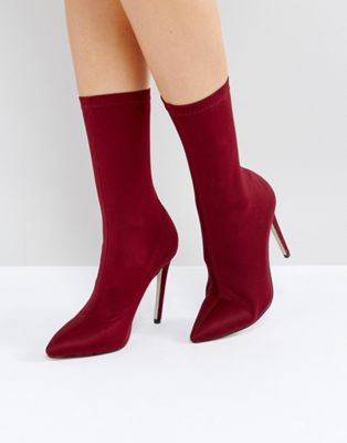 RAID Tegan Burgundy Stretch Sock Boots