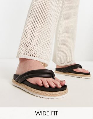 Calvine espadrille toe post sandals in black