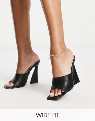 Jemma platform heel sandals in black