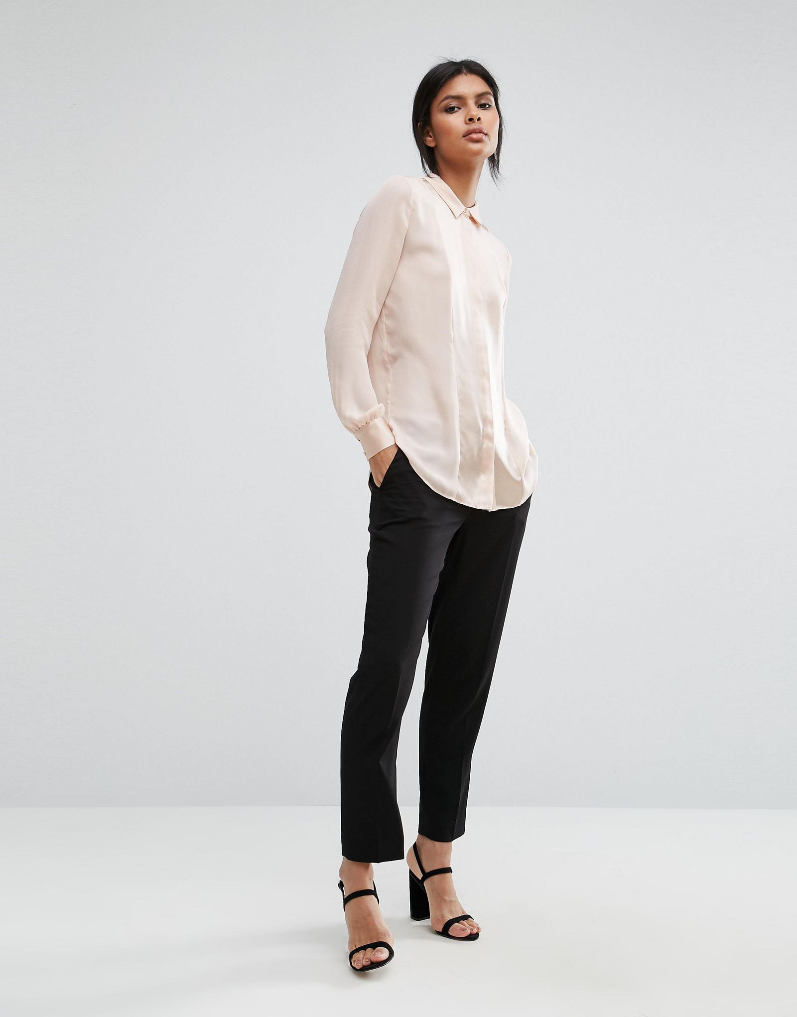 Reiss Blouse with Satin Panel