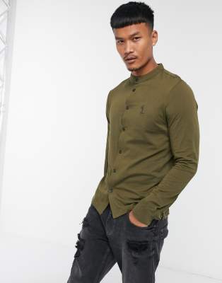 religion funnel neck coat in camel