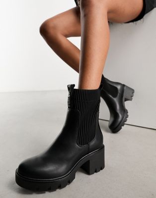 Replay heeled chelsea boots in black