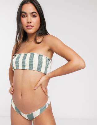 Rip Curl mix and match reversible high leg bikini bottom in floral print and stripe - Click1Get2 Sale
