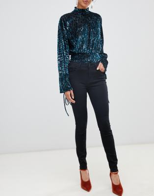 River Island Amelie mid rise skinny jeans in black - Click1Get2 Deals