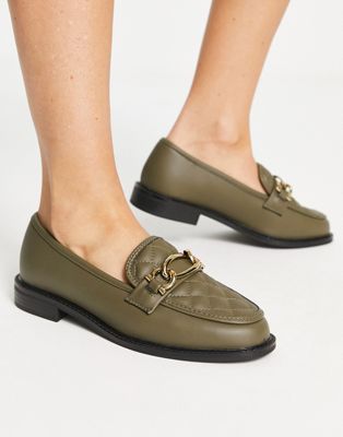 chain detail loafer in olive
