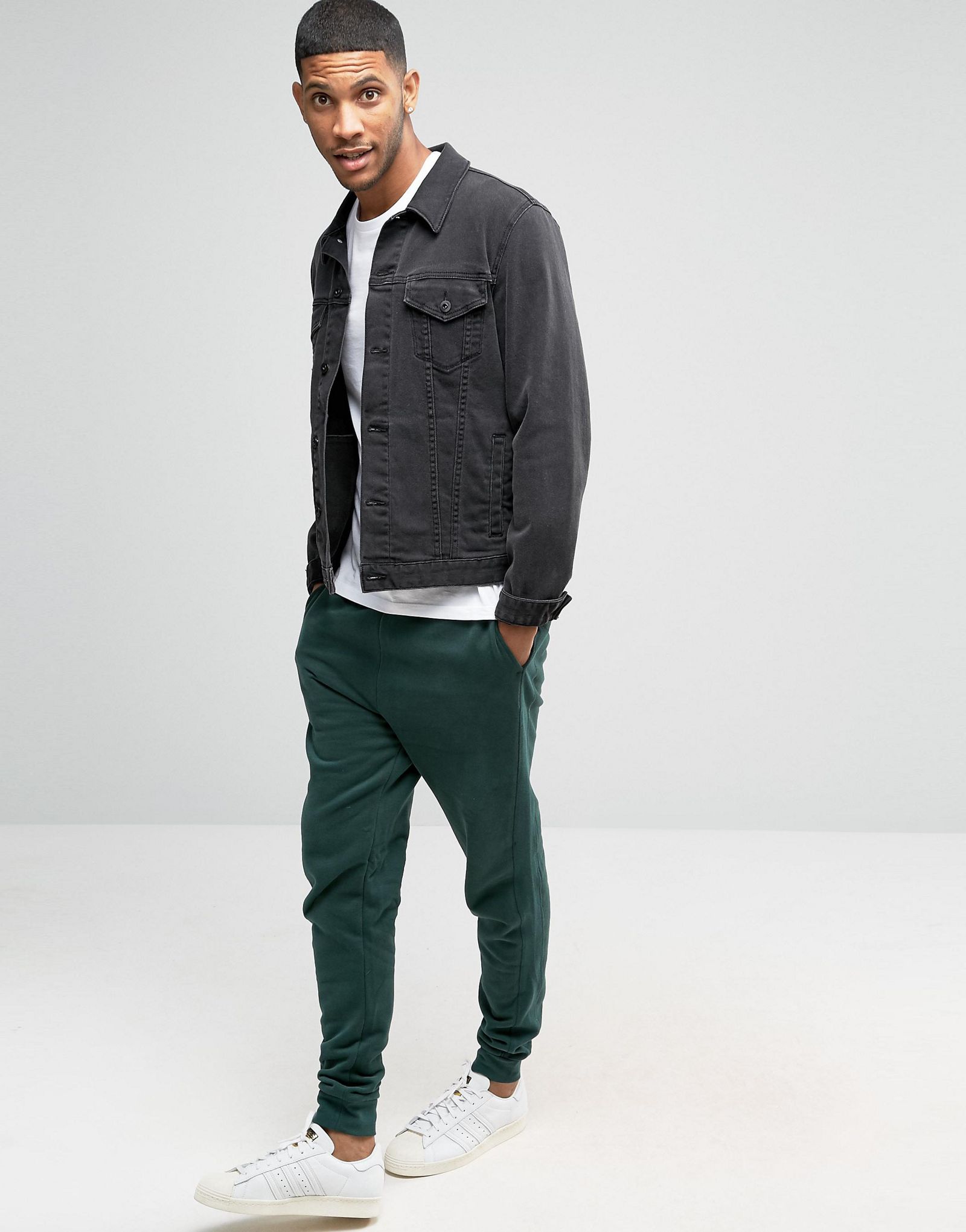 River Island Joggers In Forest Green