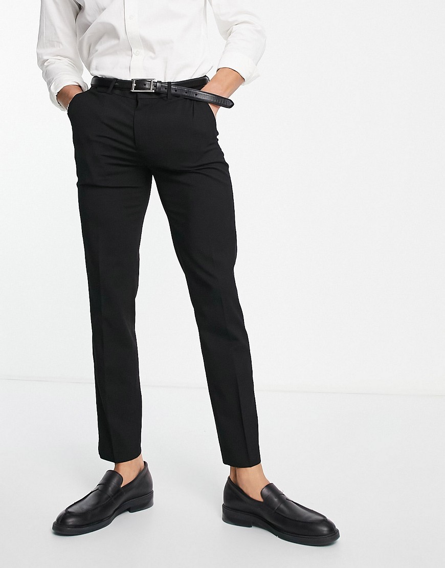 River Island skinny fit smart trousers in black