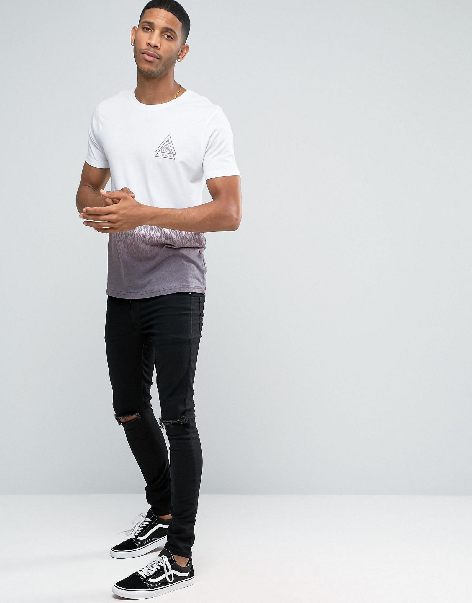 River Island T-Shirt With Fade Print In Berry