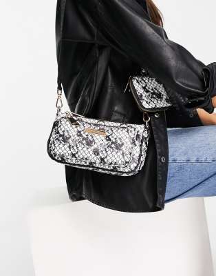 River Island tie dye double pouchette bag in black - Click1Get2 Coupon&