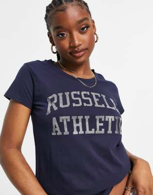Russell Athletic logo tshirt in navy - Click1Get2 Offers