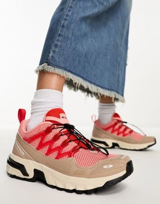 ACS+ OG trainers in natural shortbread and poppy red