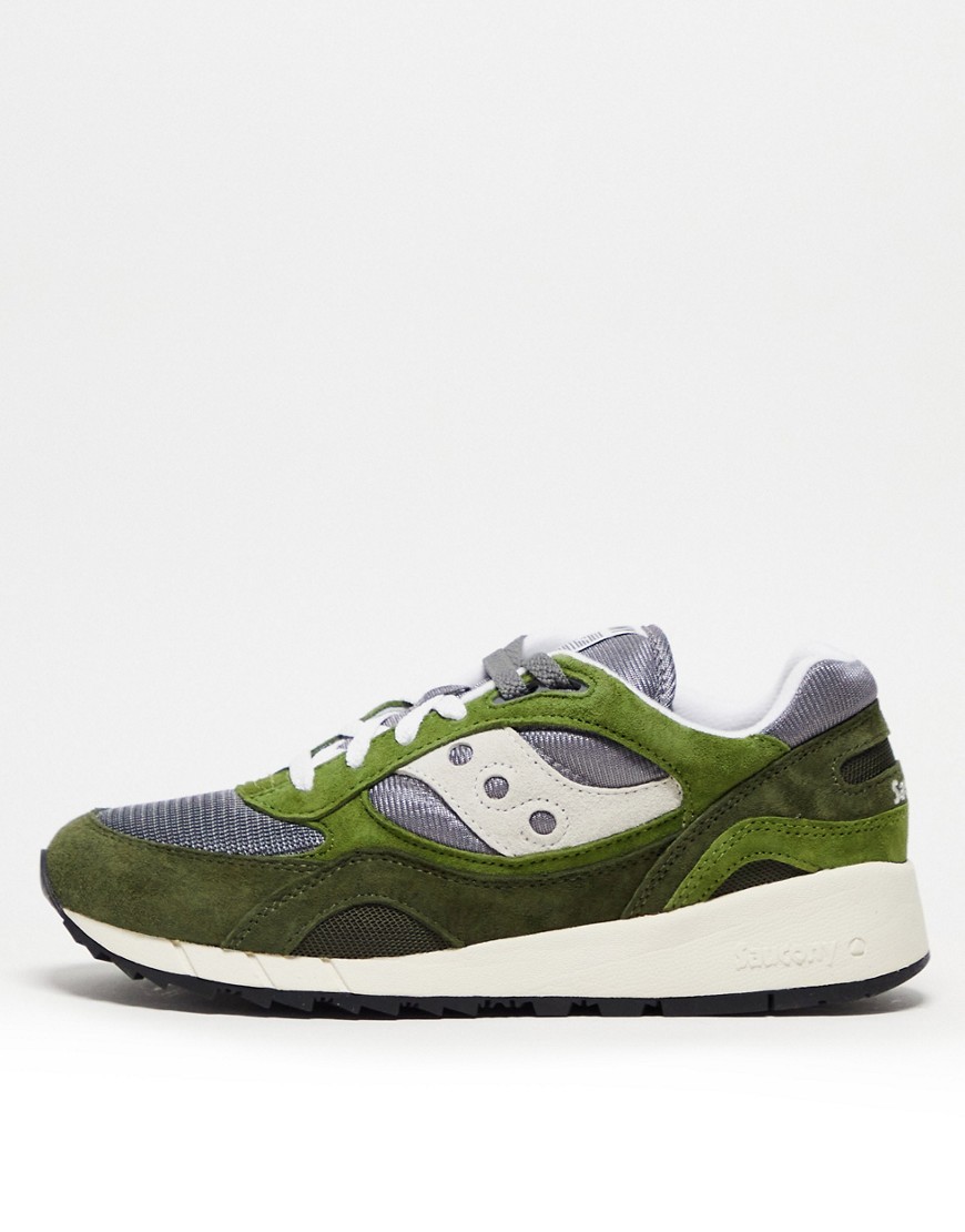 Saucony Shadow 6000 trainers in grey and green