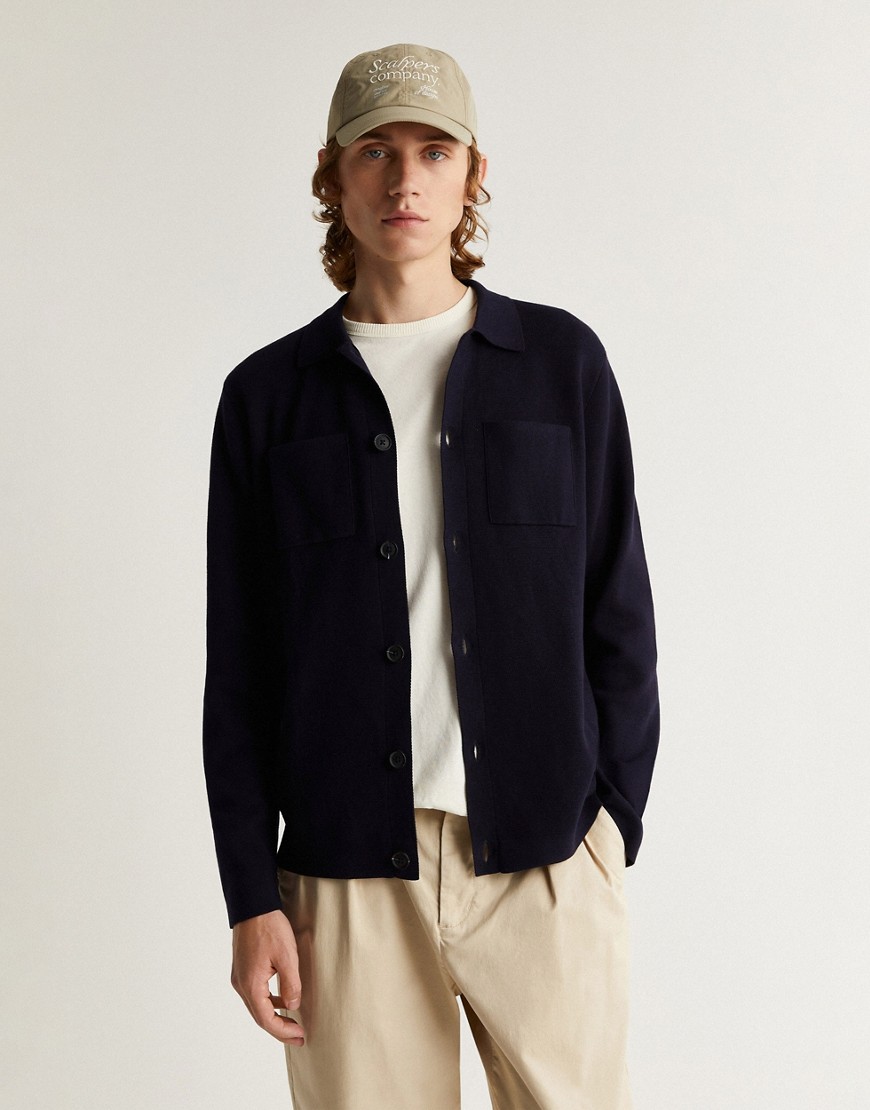 Scalpers icon cardigan in navy