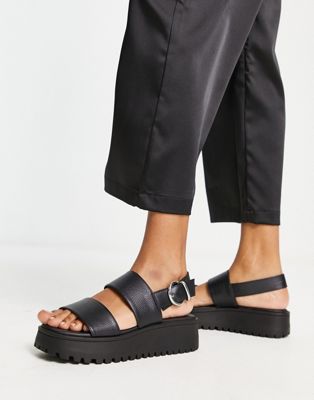 Tanya two part sandals in black