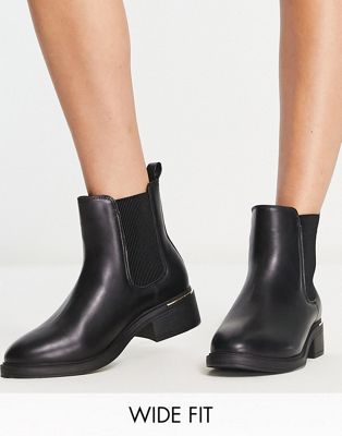 Wide Fit Colette chelsea boots in black